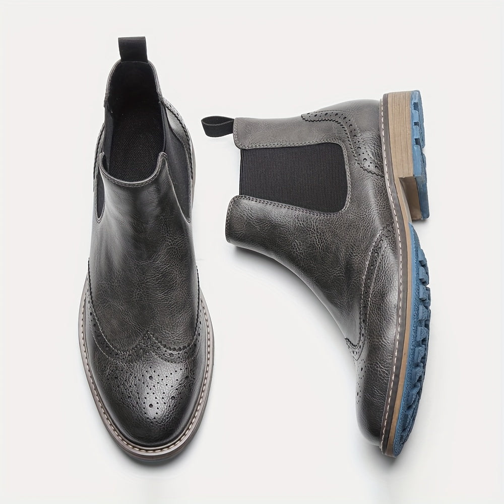 Galdrien | Homme Chelsea Boots Broguing Cuir - Black - Image 12