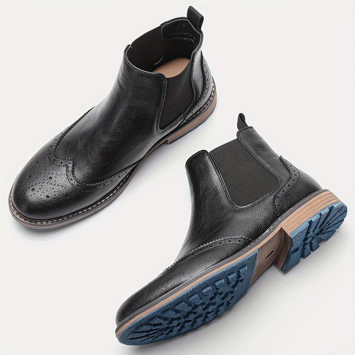 Galdrien | Homme Chelsea Boots Broguing Cuir - Black - Image 13