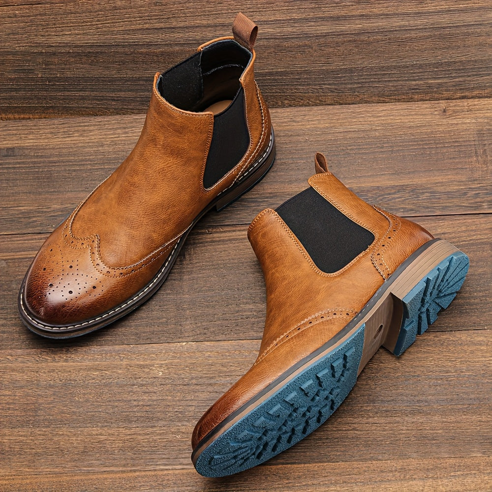 Galdrien | Homme Chelsea Boots Broguing Cuir - Black - Image 2