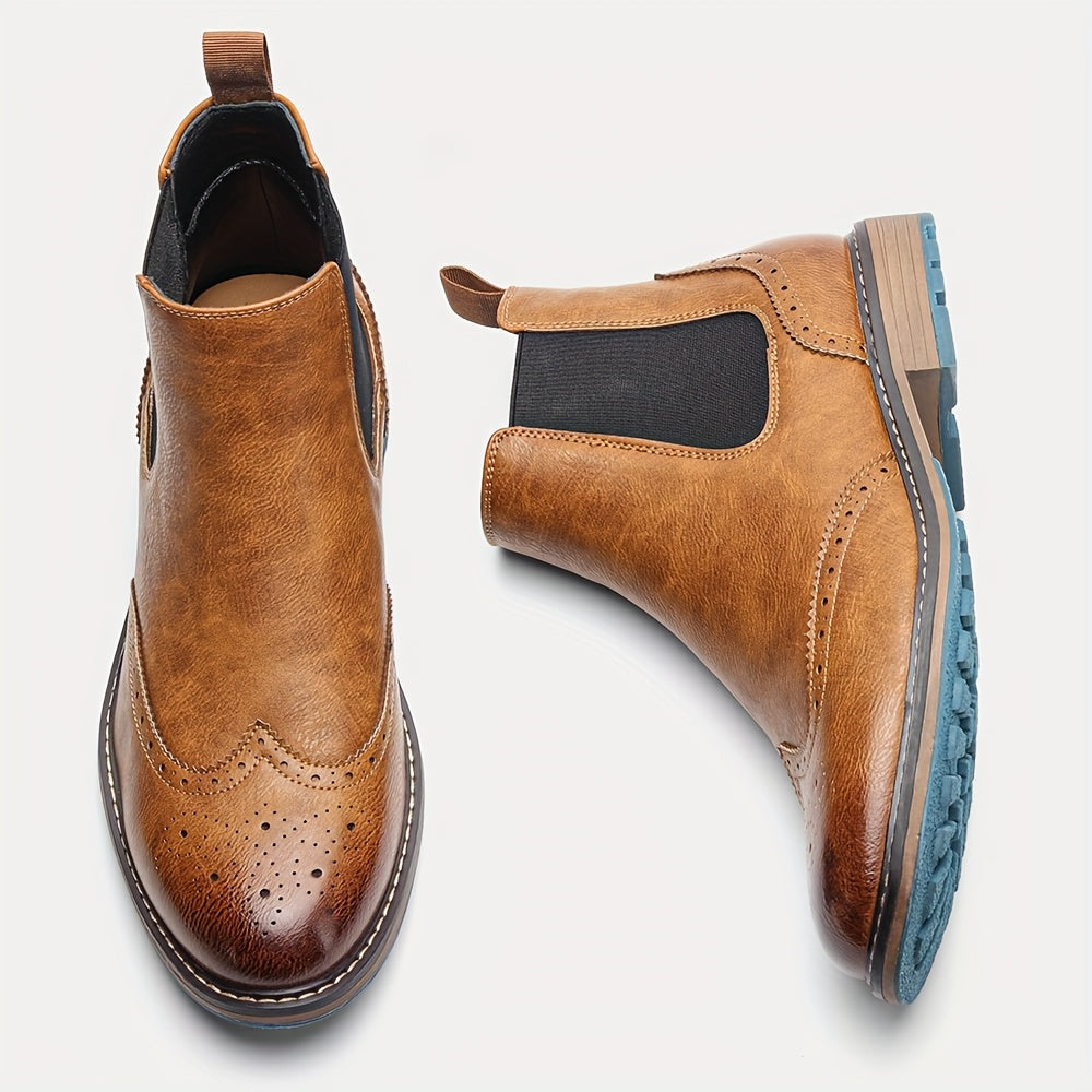 Galdrien | Homme Chelsea Boots Broguing Cuir - Black - Image 3