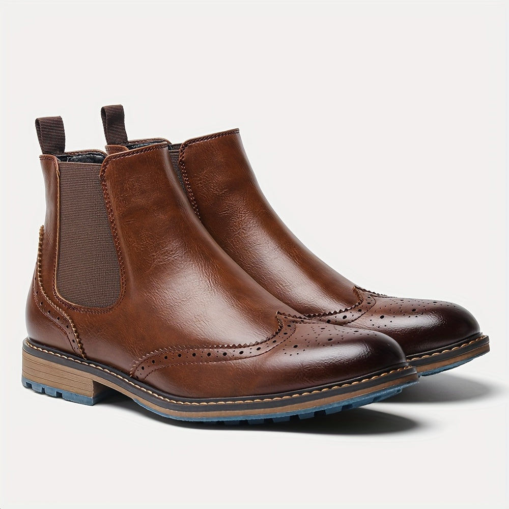 Galdrien | Homme Chelsea Boots Broguing Cuir - Black - Image 5