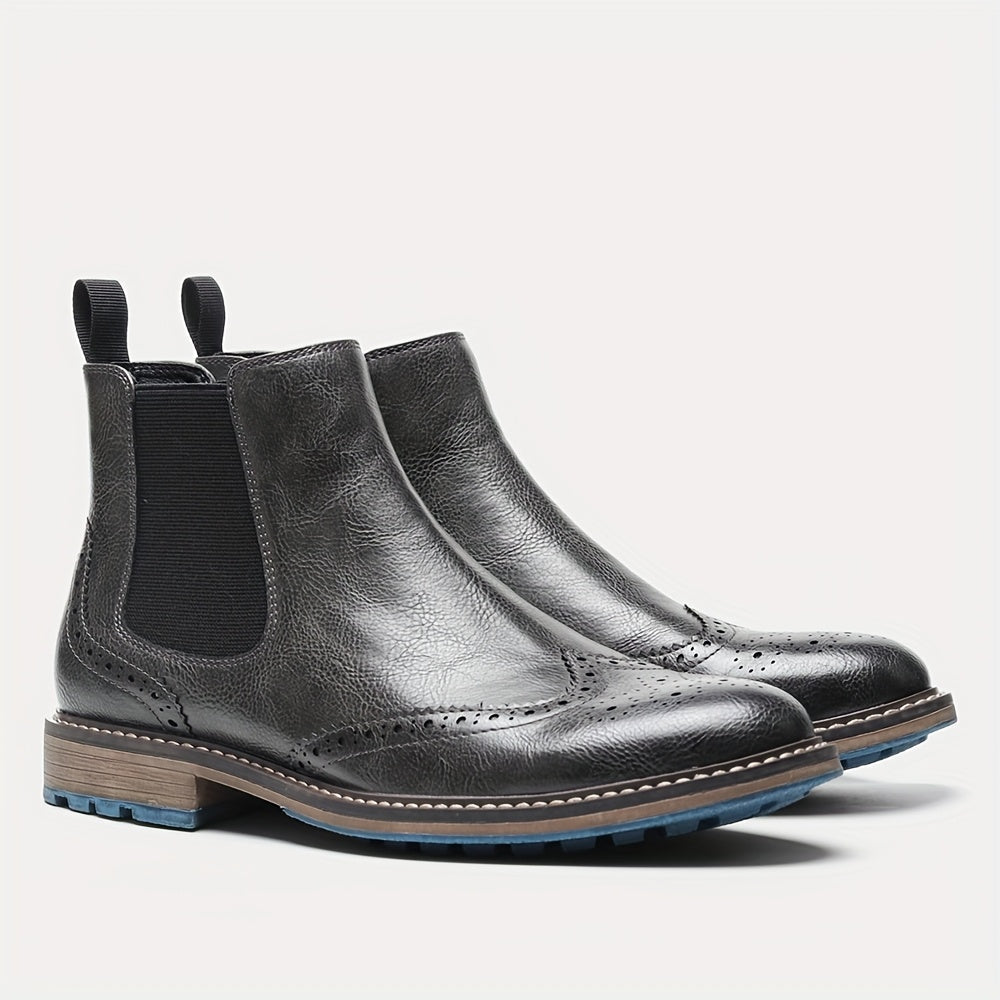 Galdrien | Homme Chelsea Boots Broguing Cuir - Black - Image 7