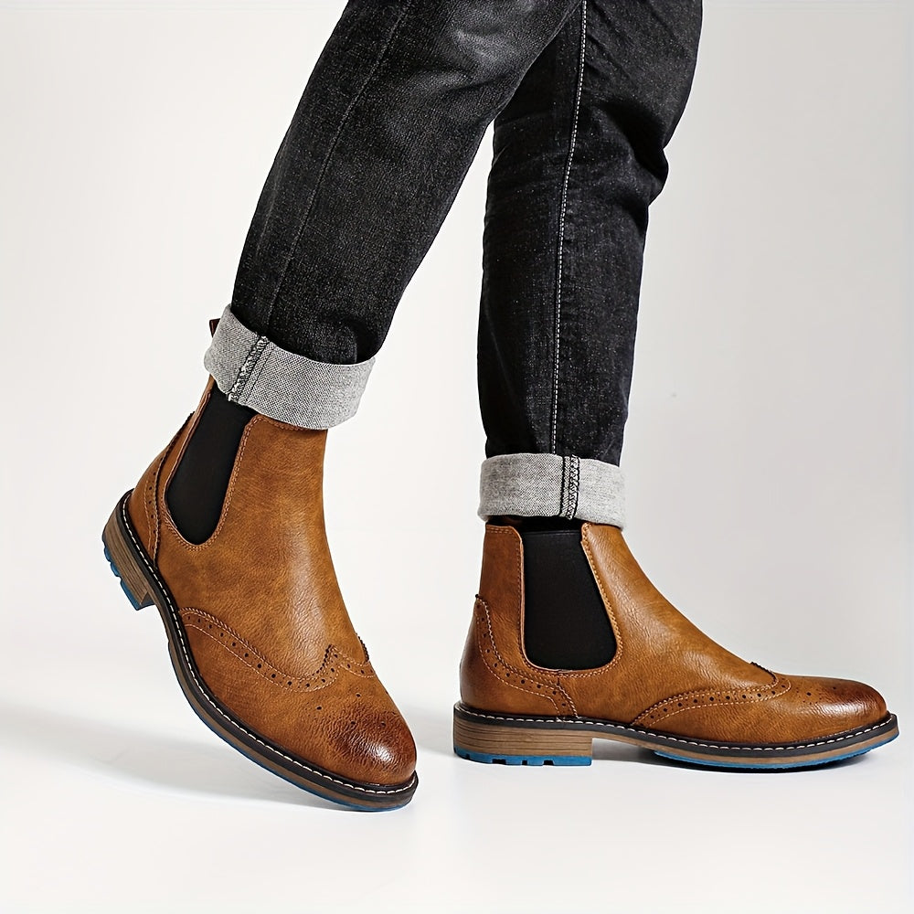 Galdrien | Homme Chelsea Boots Broguing Cuir - Black - Image 8