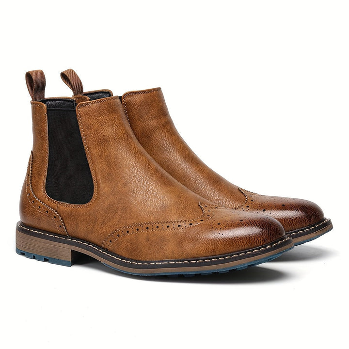 Galdrien | Homme Chelsea Boots Broguing Cuir - Black - Image 9