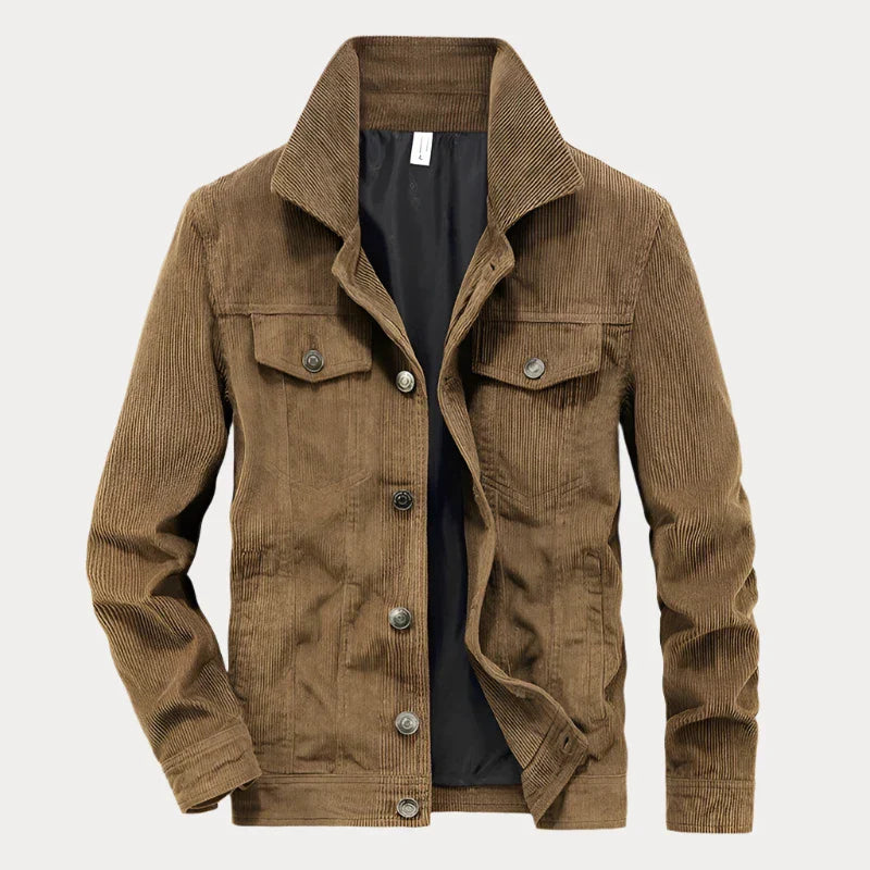 Galdwen | Homme Veste Velours Côtelé Coupe Classique - Brown - Image 2