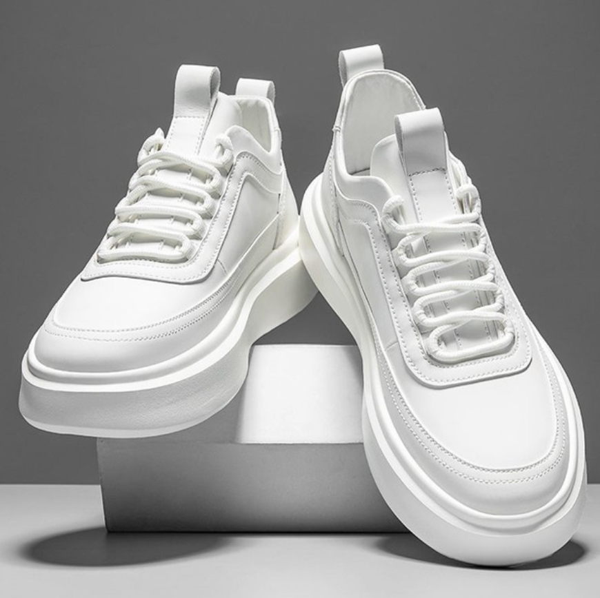 Galteven | Basket Homme Blanche Semelle Épaisse - White - Image 1