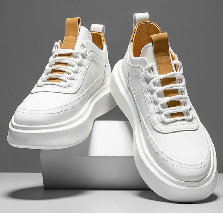 Galteven | Basket Homme Blanche Semelle Épaisse - White - Image 2