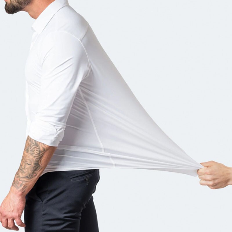 Galtoven | Homme Chemise Slim Manches Longues - White - Image 12