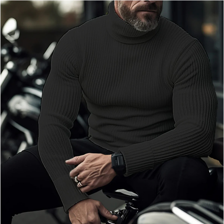 Galvorn | Homme Pull Col Roulé Côtelé Ajusté - Navy - Image 6