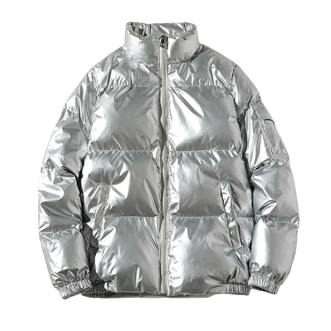 Garvec | Homme Doudoune Brillante Col Montant - Silver - Image 1