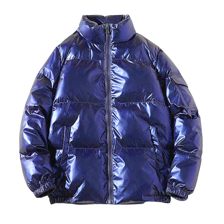 Garvec | Homme Doudoune Brillante Col Montant - Silver - Image 3