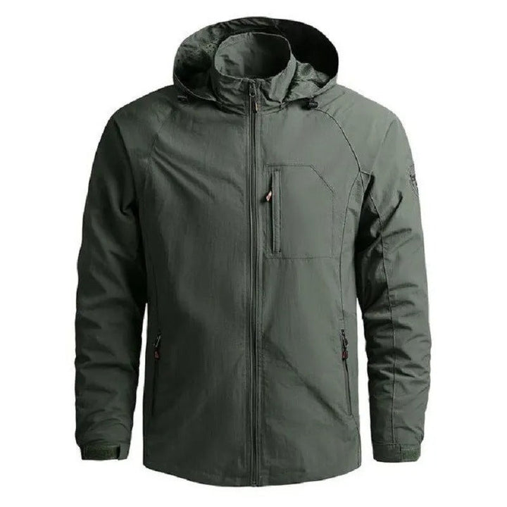 Garveil | Homme Veste Zippée Col Montant Décontractée - Khaki - Image 4