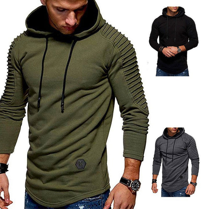 Garveld | Homme Sweat à Capuche Manches Froncées - Olive Green - Image 1