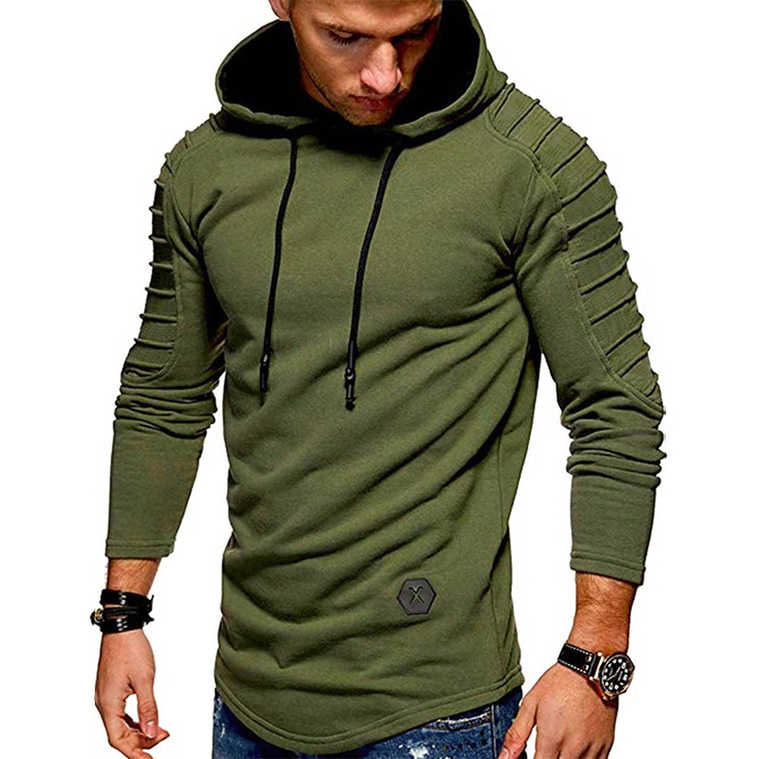Garveld | Homme Sweat à Capuche Manches Froncées - Olive Green - Image 9