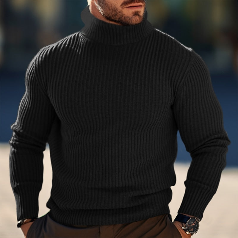 Darvhen | Homme Pull Col Roulé Côtelé — vue 2