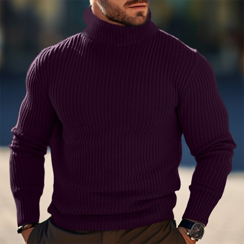 Darvhen | Homme Pull Col Roulé Côtelé — vue 5