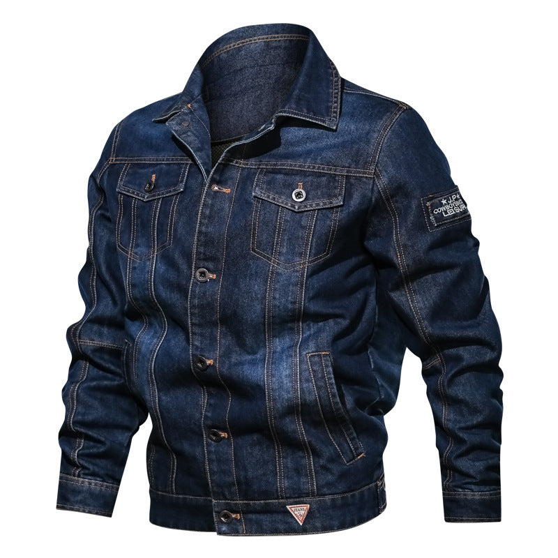Garvoel | Homme Veste en Jean Vintage Coupe Droite - Dark Blue - Image 1