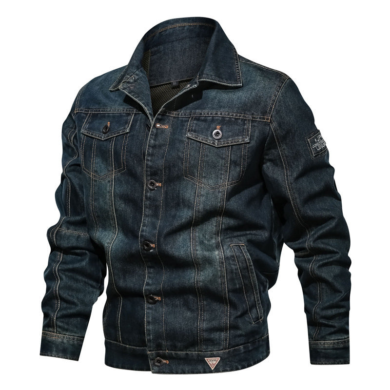 Garvoel | Homme Veste en Jean Vintage Coupe Droite - Dark Blue - Image 2