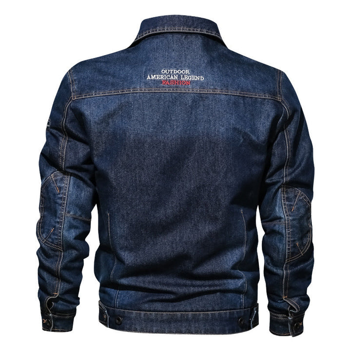 Garvoel | Homme Veste en Jean Vintage Coupe Droite - Dark Blue - Image 3