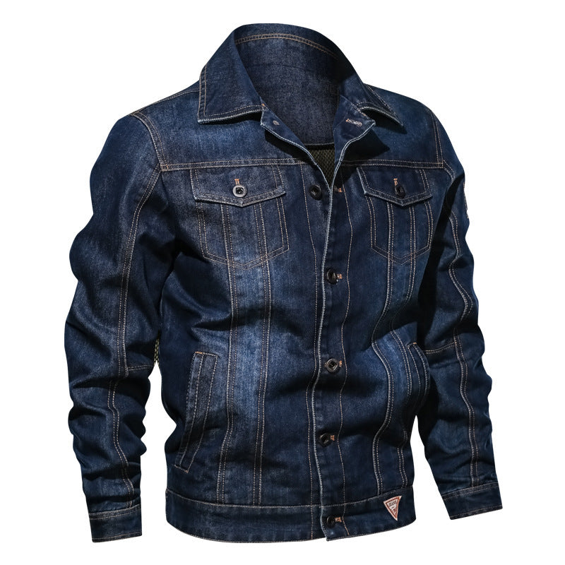 Garvoel | Homme Veste en Jean Vintage Coupe Droite - Dark Blue - Image 4
