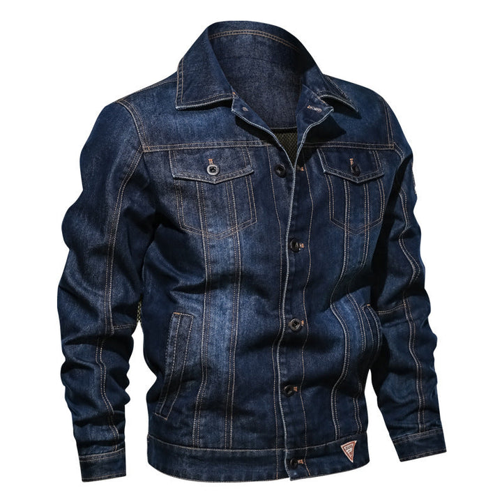Garvoel | Homme Veste en Jean Vintage Coupe Droite - Dark Blue - Image 4
