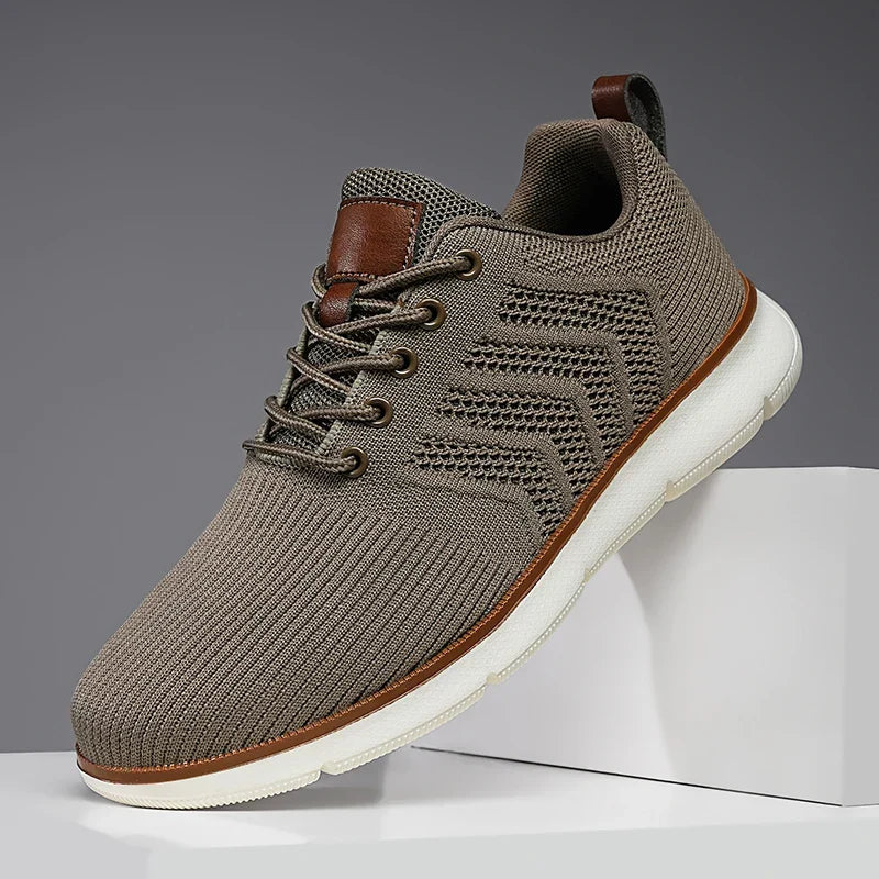 Garvon | Homme Baskets Maille Légères Confort Quotidien - Khaki - Image 1