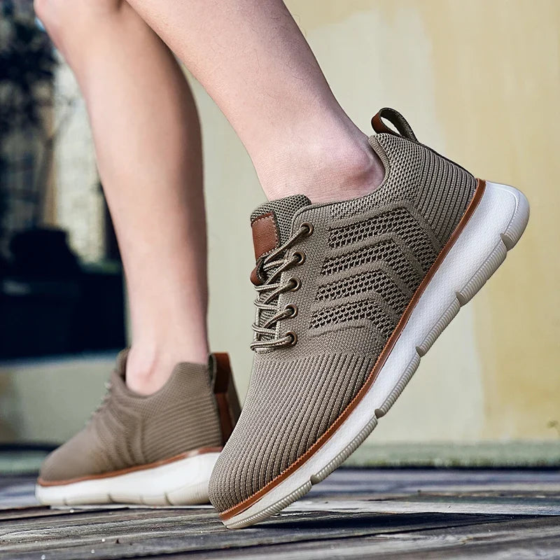 Garvon | Homme Baskets Maille Légères Confort Quotidien - Khaki - Image 9