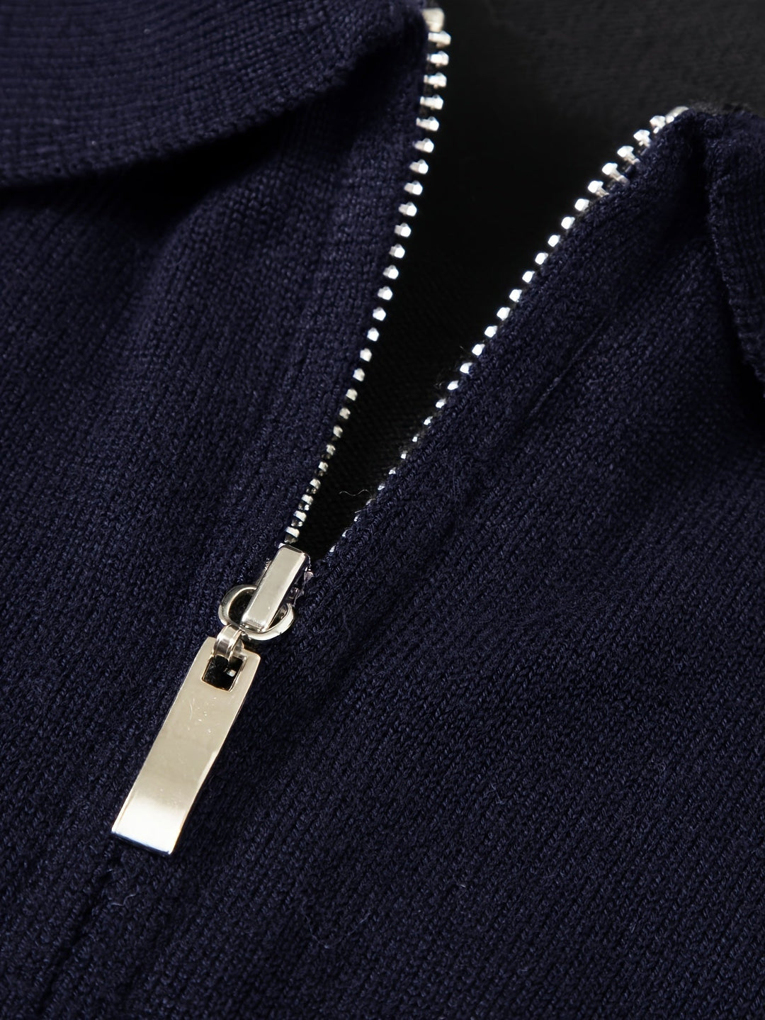 Garvéon | Homme Pull Col Polo Zippé Tricot - Black - Image 14