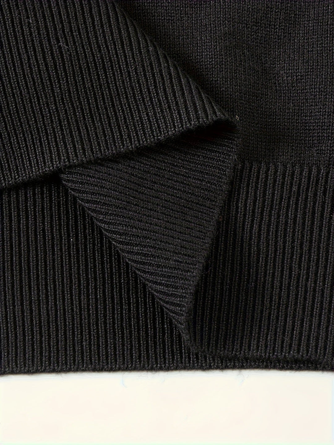 Garvéon | Homme Pull Col Polo Zippé Tricot - Black - Image 8
