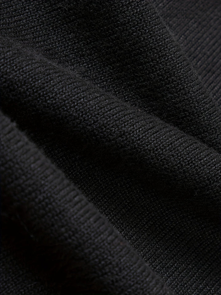Garvéon | Homme Pull Col Polo Zippé Tricot - Black - Image 9