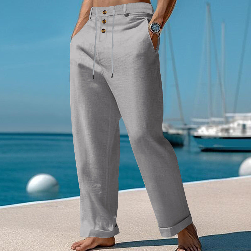 Garvyn | Homme Pantalon Chino Coupe Droite - Beige - Image 9