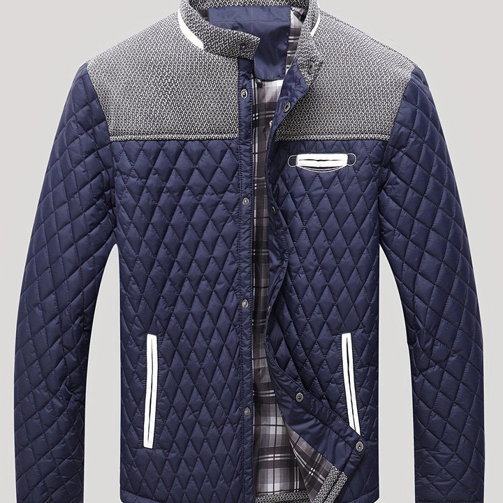 Gaspard | Homme Veste Matelassée Col Montant - Navy - Image 1