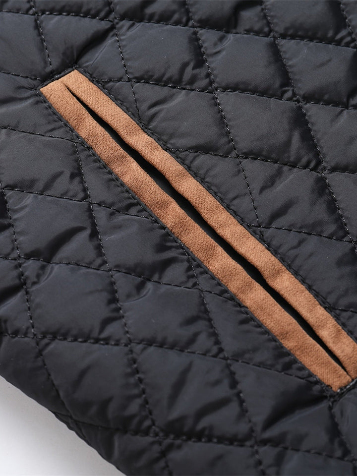 Gaspard | Homme Veste Matelassée Col Montant - Navy - Image 11