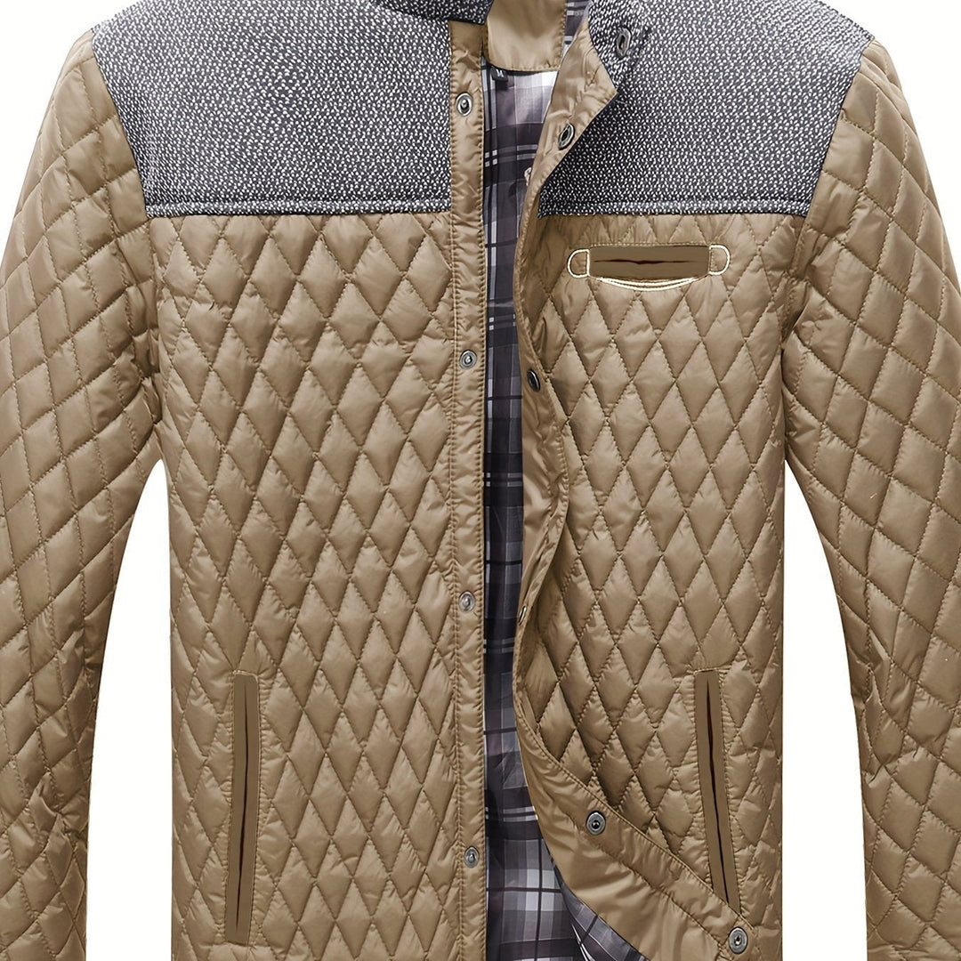 Gaspard | Homme Veste Matelassée Col Montant - Navy - Image 13