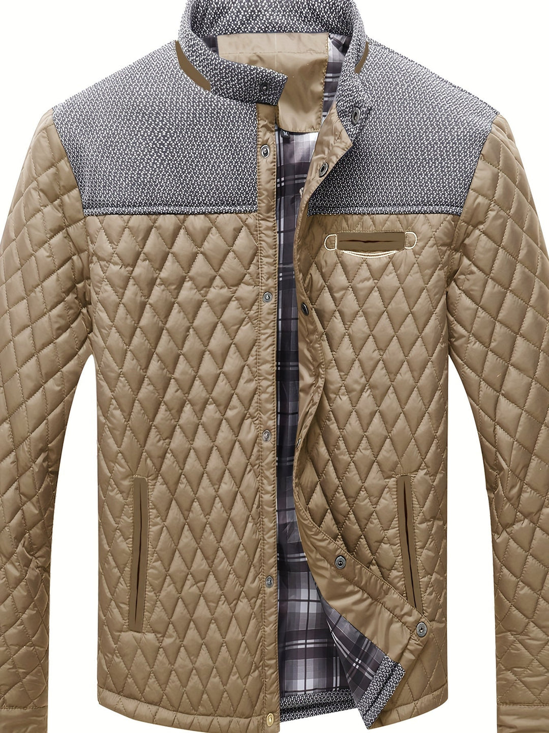 Gaspard | Homme Veste Matelassée Col Montant - Navy - Image 14