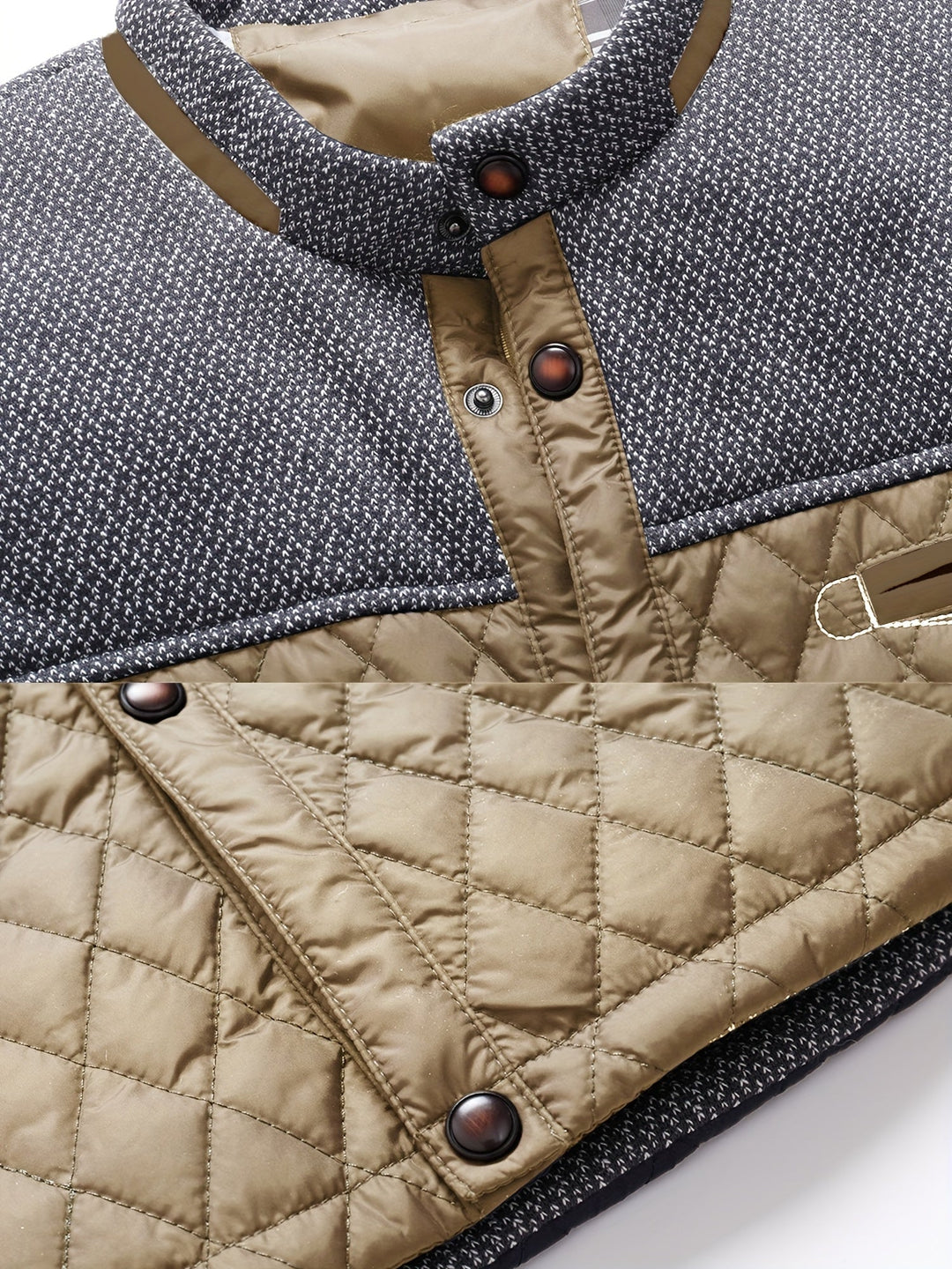 Gaspard | Homme Veste Matelassée Col Montant - Navy - Image 17