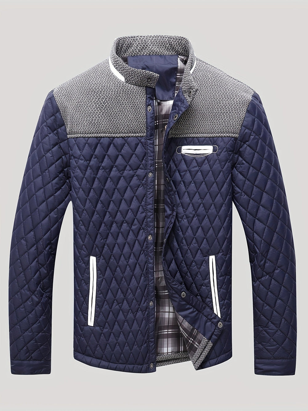 Gaspard | Homme Veste Matelassée Col Montant - Navy - Image 2