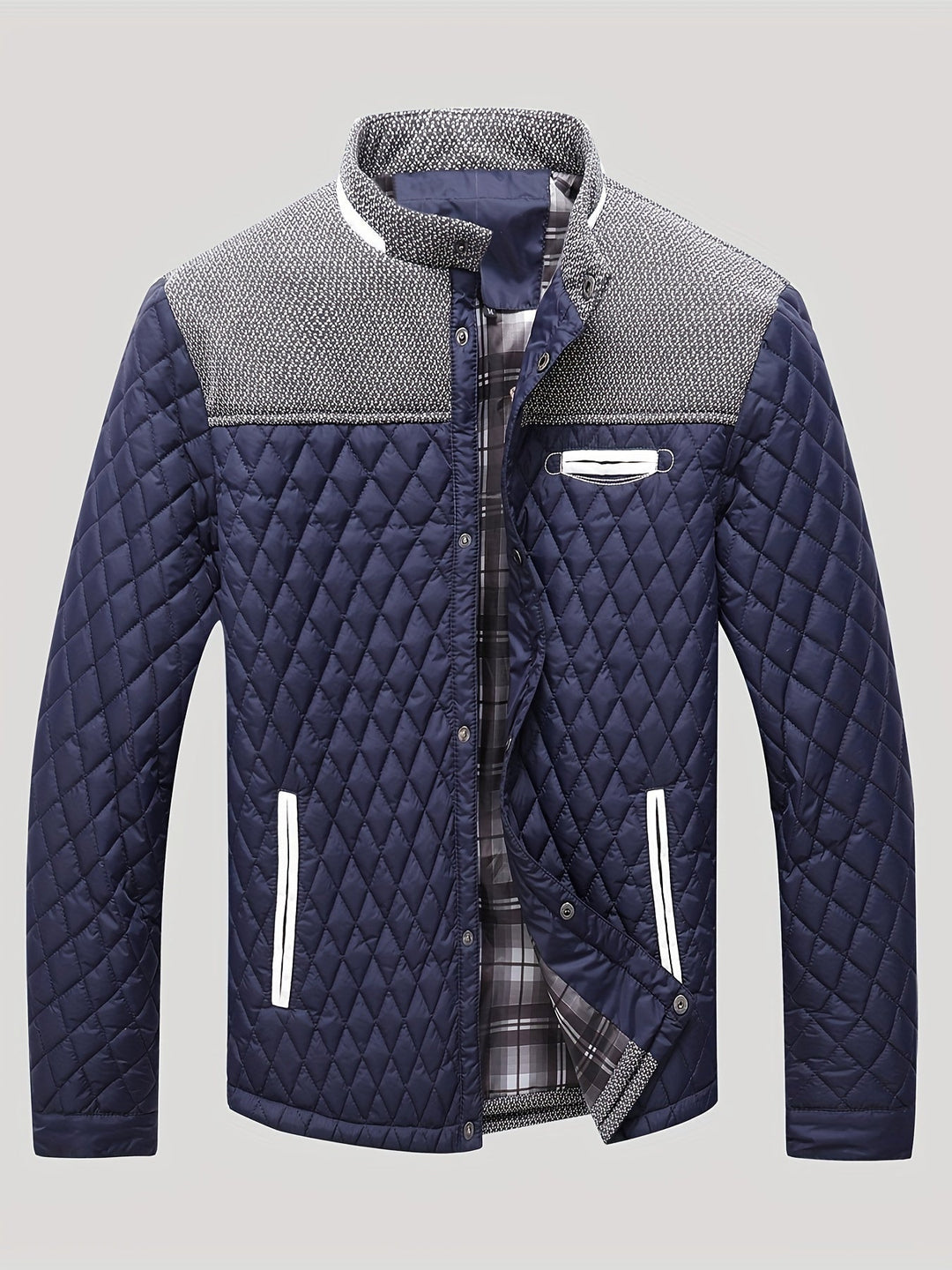 Gaspard | Homme Veste Matelassée Col Montant - Navy - Image 2