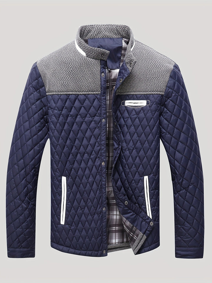 Gaspard | Homme Veste Matelassée Col Montant - Navy - Image 2