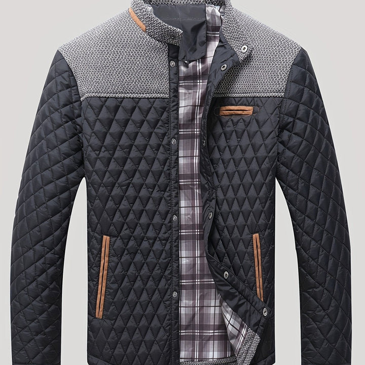 Gaspard | Homme Veste Matelassée Col Montant - Navy - Image 7