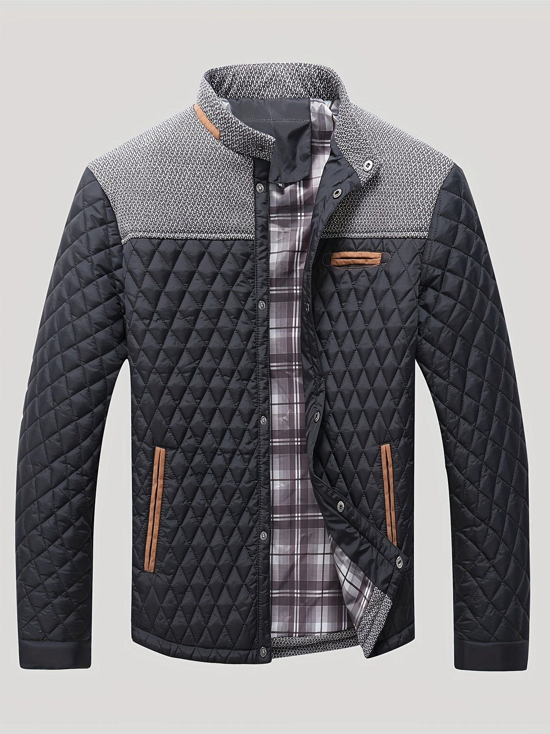 Gaspard | Homme Veste Matelassée Col Montant - Navy - Image 8