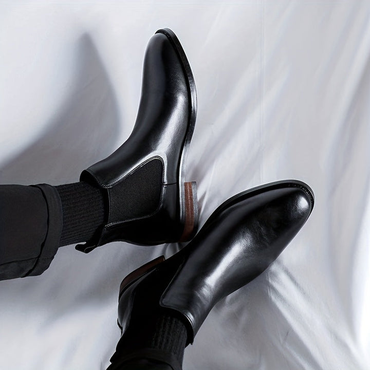 Gaultran | Homme Chelsea Boots Cuir Noir Cheville - Black - Image 3