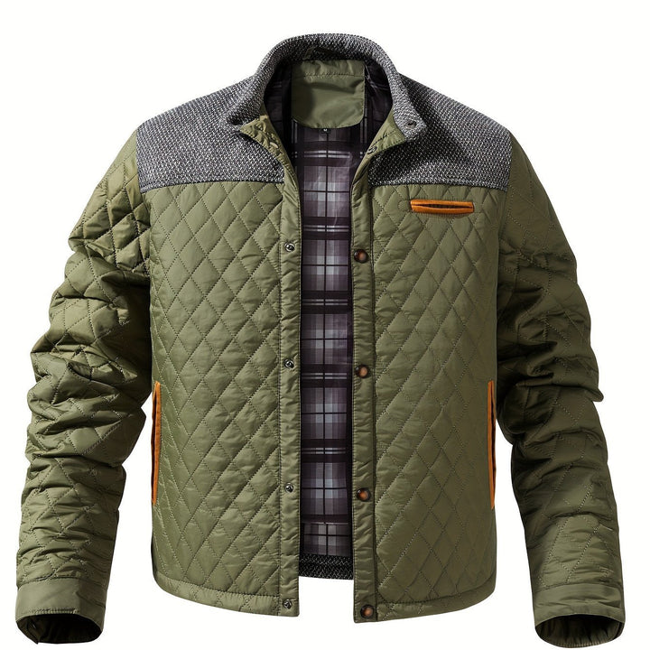 Gervael | Homme Veste Matelassée Col Montant - Olive Green - Image 1