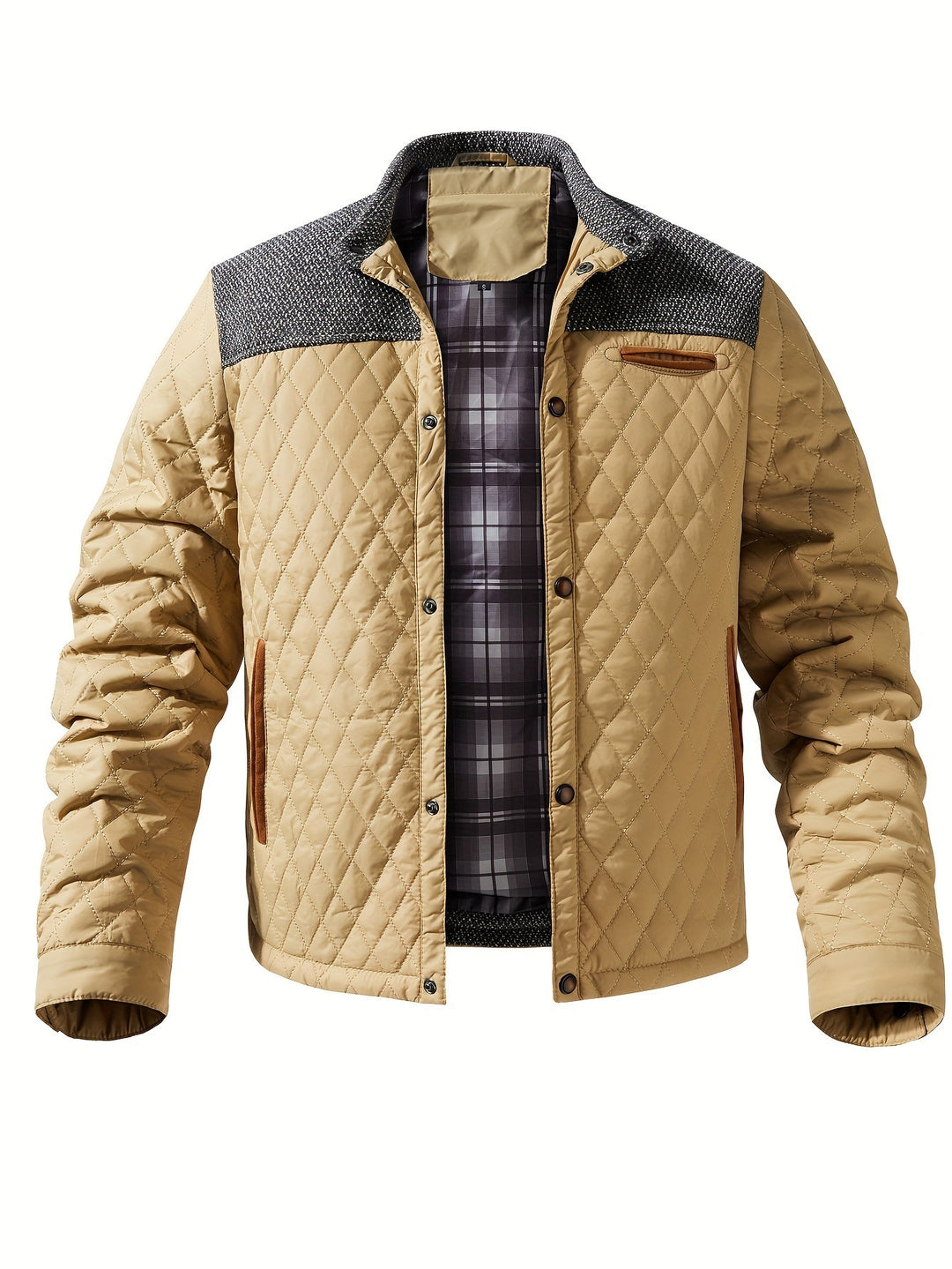 Gervael | Homme Veste Matelassée Col Montant - Olive Green - Image 13