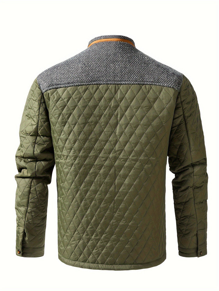 Gervael | Homme Veste Matelassée Col Montant - Olive Green - Image 2