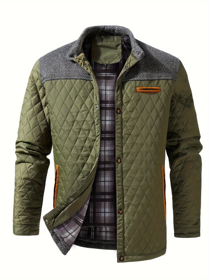 Gervael | Homme Veste Matelassée Col Montant - Olive Green - Image 3