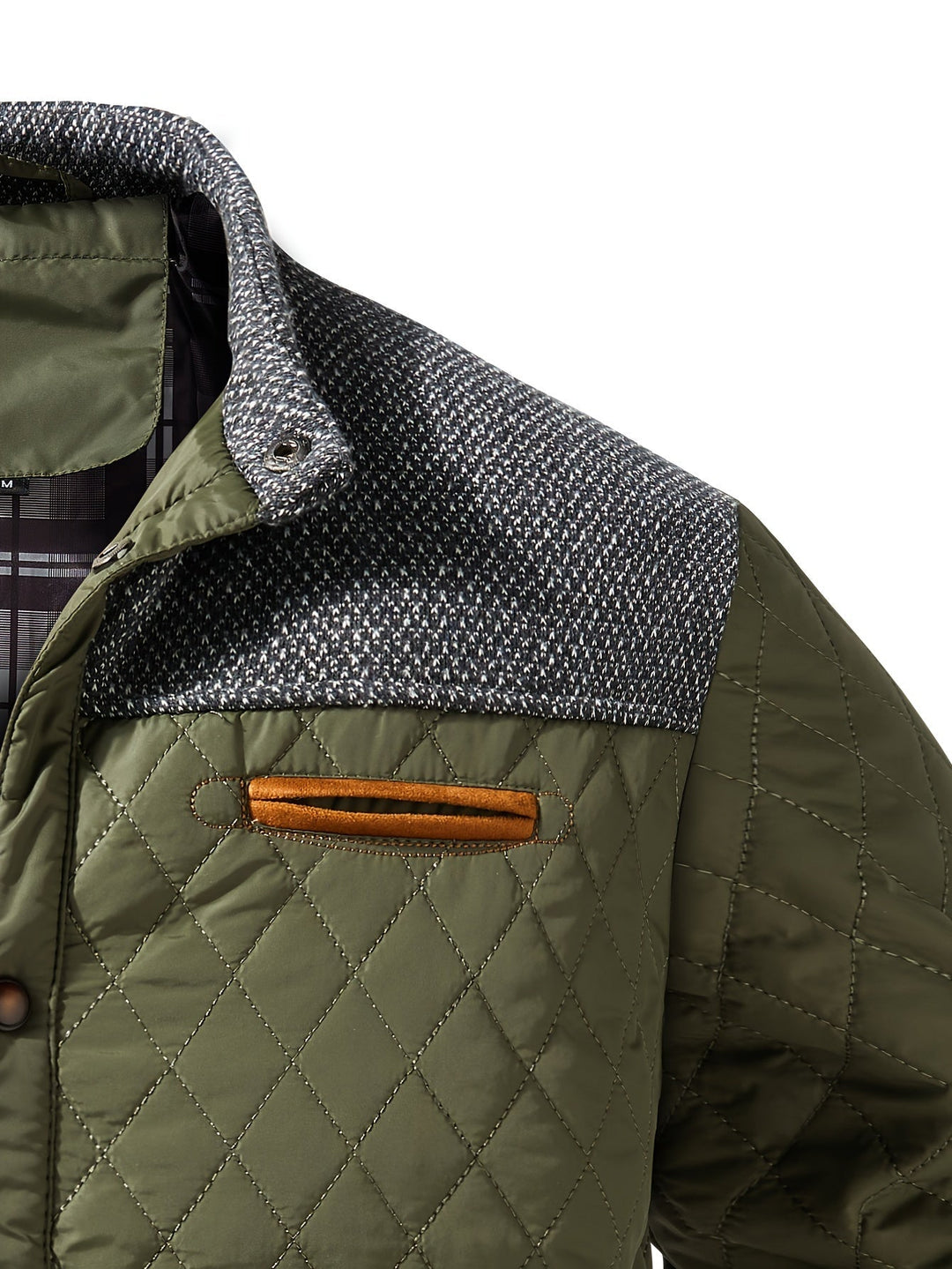 Gervael | Homme Veste Matelassée Col Montant - Olive Green - Image 4