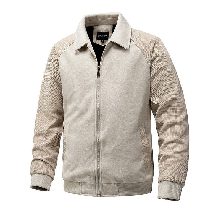 Gervold | Homme Veste Sweat Zippée Col Chemise - Beige - Image 1