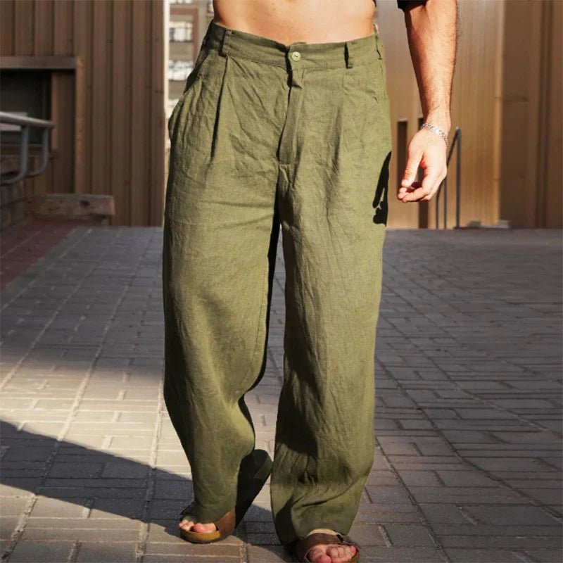Gilvord | Homme Pantalon Chino Fluide Coupe Large - Brown - Image 3