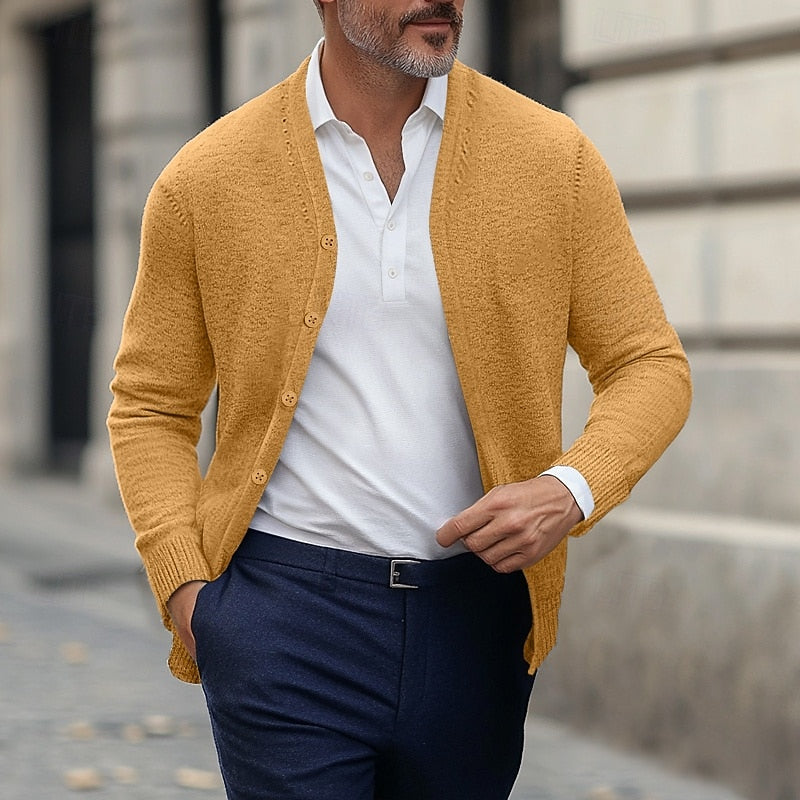 Gilvorne | Homme Gilet Cardigan Col V Tricoté - Grey - Image 2